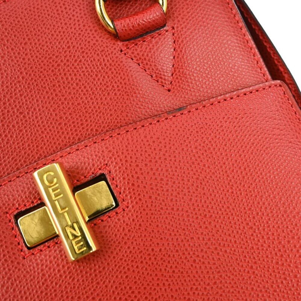 Celine Handbag Leather Red Leather Handbag - Picture 8 of 10